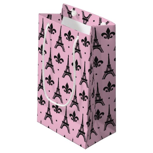 Pink Paris motif Tour Eiffel sac cadeau (Devant Angle)