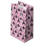 Pink Paris motif Tour Eiffel sac cadeau (Dos Angle)