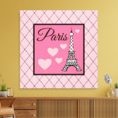 Pink Paris Sign Wall Art Canvas Afdruk (Insitu (Woonkamer))