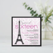 Pink Paris Sweet 16 Invitations (Debout devant)