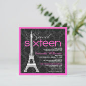 Pink Paris Sweet 16 Invitations (Debout devant)