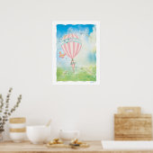 Pink Paris Waterverf D'Aire Ballon Poster (Keuken)