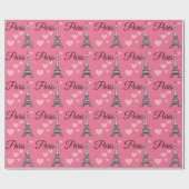 Pink Paris Wrapping Paper Cadeaupapier (Vlak)