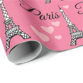 Pink Paris Wrapping Paper Cadeaupapier (Rol Hoek)