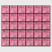 Pink Paris Wrapping Paper  Cadeaupapier (Vlak)