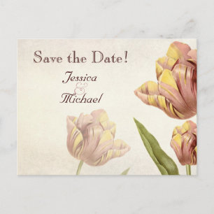Pink Parrot Tulip Save the Date Briefkaart