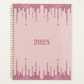 Pink Parties scintillant Drips Planner 2025 (Devant)