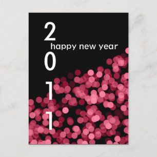 Pink Party Lights Nieuwjaar Custom Briefkaart
