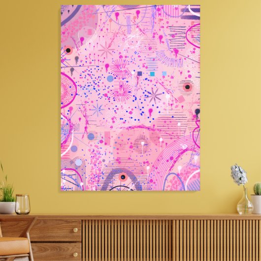 Pink Party Maximalist Art Canvas Afdruk (Insitu (Woonkamer))