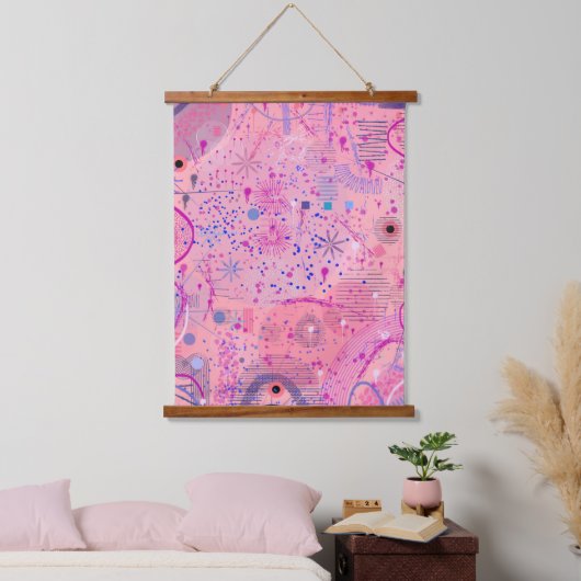 Pink Party Maximalist Art Hangend Wandkleed (Slaapkamer)