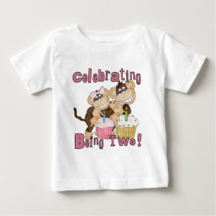 Pink Party Monkey 2e Anniversaire Tshirts et cadea