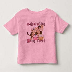 Pink Party Monkey 2e Anniversaire Tshirts et cadea