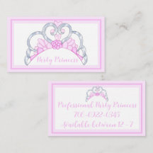 Pink Party Princess Visitekaartjes