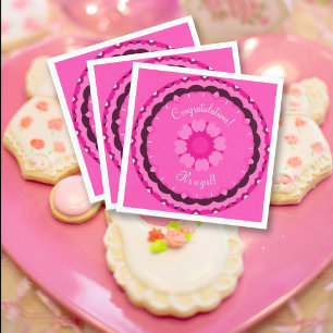 Pink Passion Kaleidoscope Baby shower Napkins Servet
