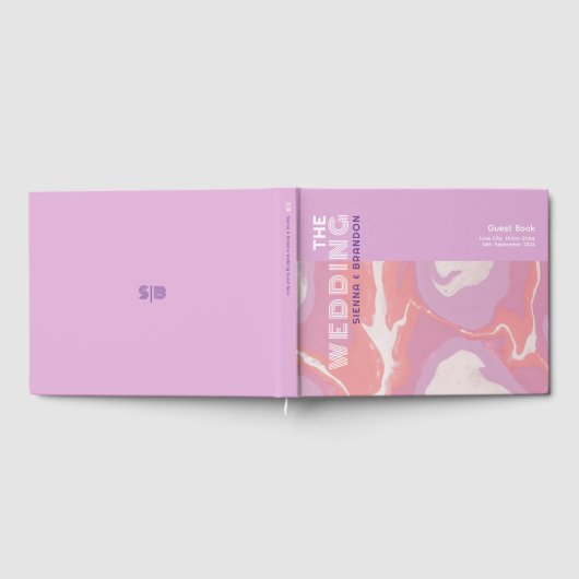Pink Pastel Abstrait Art Mariage Livre d'or (Complet)