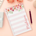 Pink Pastel Aquarelle Florale Bande personnalisée<br><div class="desc">Séjournez organisé en style avec cette aquarelle rose pastel à bandes florales personnalisées planificateur. Parfait pour les femmes qui aiment les designs élégants et gais, ce planificateur combine des oeuvres florales vibrantes et des fonctionnalités pratiques. Les belles rayures roses et les fleurs d'aquarelle apportent une touche de charme à votre...</div>