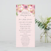 Pink Pastel Blush Floral Wedding Programme (Debout devant)