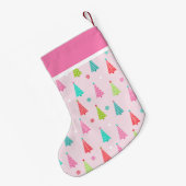 Pink Pastel Christmas Stocking Kleine Kerstsok (Achterkant (Hangend))