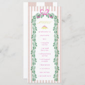 Pink Pastel Dinosaur Birthday Party Menu (Voorkant / Achterkant)