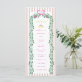 Pink Pastel Dinosaur Menu fête d'anniversaire (Debout devant)