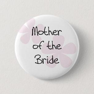 Pink Pastel Flowers Moeder Bride Ronde Button 5,7 Cm