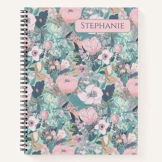 Pink Pastel Garden Floral Notitieboek