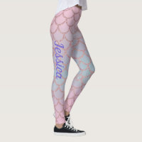 Pink Pastel Glittery Mermaid Leggings de queue