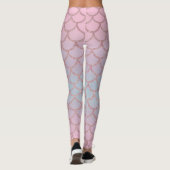Pink Pastel Glittery Mermaid Leggings de queue (Dos)