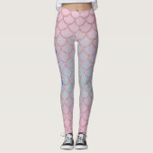 Pink Pastel Glittery Mermaid Leggings de queue (Devant)