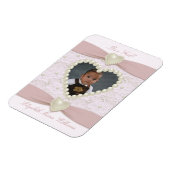 Pink Pastel Lace Pearl Baby Photo Magnet (Côté Gauche)