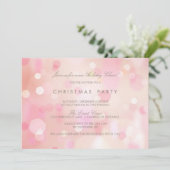 Pink Pastel Lights Noël Invitation (Debout devant)