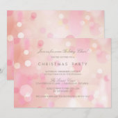 Pink Pastel Lights Noël Invitation (Devant / Derrière)