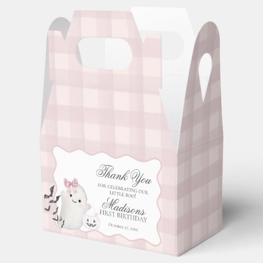 Pink Pastel Little Boo Ghost Birthday Favors Gable Bedankdoosjes (Geopend)
