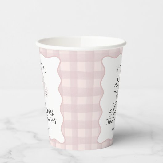 Pink Pastel Little Boo Ghost Birthday Party Coffee Papieren Bekers (Links)