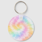 Pink Pastel Tie Dye Girly Chic Sleutelhanger (Achterkant)