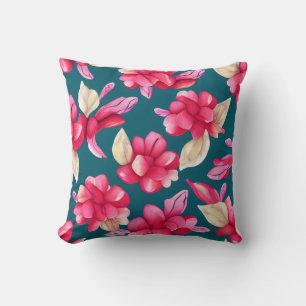 Pink Pastel Waterverf Floral Kussen