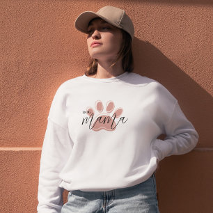 Pink Paw Dog Maman Col crémeux   Sweatshirt pour a