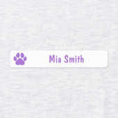 Pink Paw Print Personalized Kids Name Labels (Design 2)