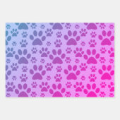 Pink Paw Prints Patroon Inpakpapier Vel (Voorkant 3)