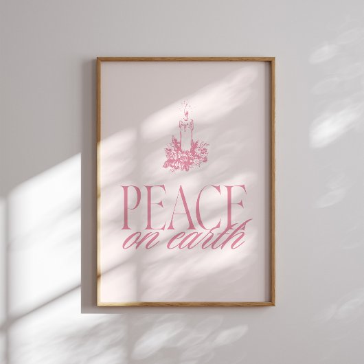 Pink Peace on Earth Bougie de Noël Poster