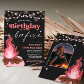 Pink + Peach Anniversaire Bonfire Invitation