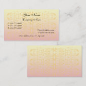 Pink Peach Damask Visitekaartjes (Voorkant / Achterkant)
