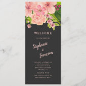 Pink & Peach Floral Mariage Cérémonie Programme (Devant)