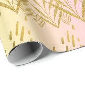 Pink&Peach Gradient Palm Leaf Cadeaupapier (Rol Hoek)