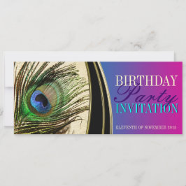 Pink Peacock Exotic Goddess Party Uitnodigingen