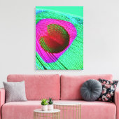 Pink Peacock Feather Canvas Afdruk (Insitu (Woonkamer))
