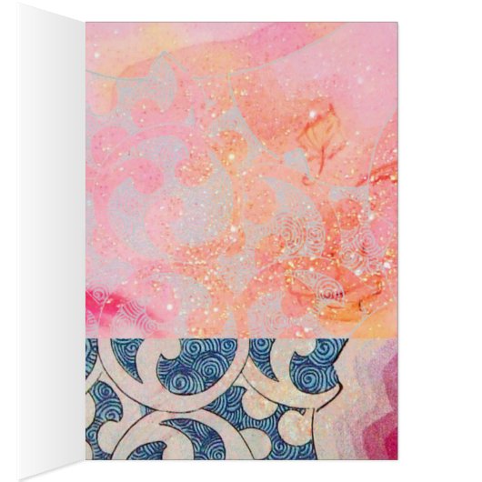 PINK PEACOCK MET BLAUWE VLOEISTOFFEN EN GEOMETRISC (Binnen (Rechts))