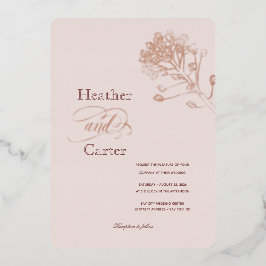 Pink Pearl Botanical Folie Invitation Uitnodiging