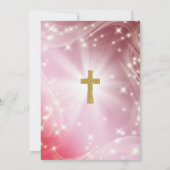 Pink Pearl Cross bruiloft Kaart (Achterkant)