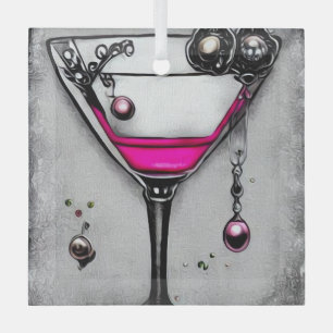 Pink Pearl  Martini Glas Ornament